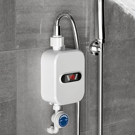 Doorstroomverwarmer Douche - Mini Boiler - Direct Warm Water - Instelbare Temperatuur - Compact Ontwerp - Wit