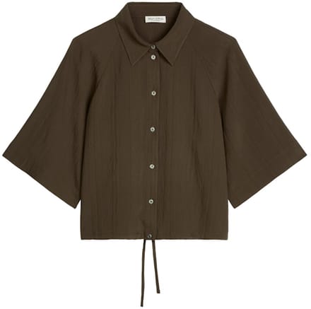 marc o'polo - Dames blouse - Maat 40 - Vrouwen - Bruin - Viscose
