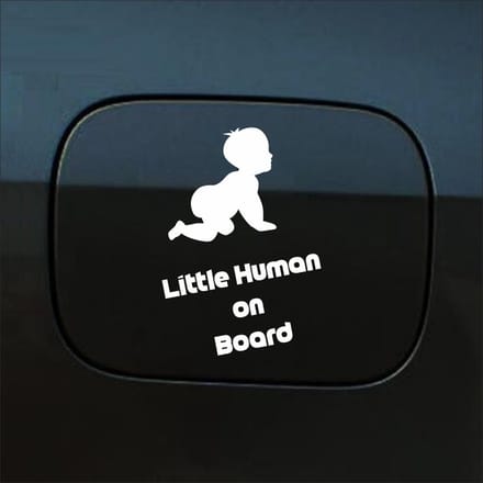Bumpersticker - Little Human On Board - 10 X 15 - Wit