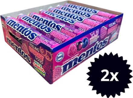 Mentos feeling berry good - 2x doosje 14 rollen