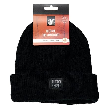 Heat Essentials Thermo Muts Kinderen - Zwart - 5/8 jaar - Muts Jongens - Muts Meisje - Muts Kinderen Jongens