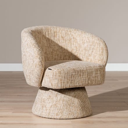 Bronx71® Fauteuil Lenn draaibaar chenille beige