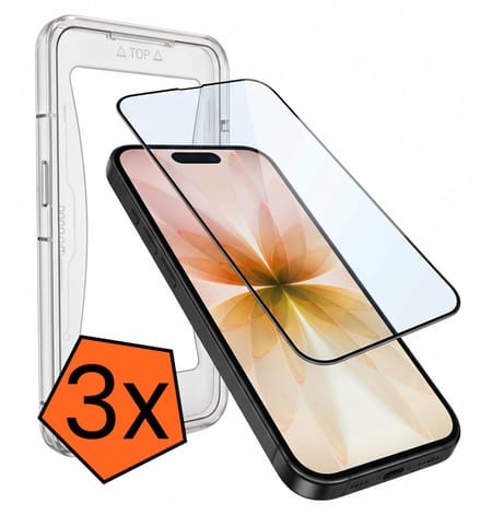 Screenprotector - 3 Stuks - Geschikt voor Apple iPhone 17 - Met Installatie Kit - Gehard Glas - Beschermglas - Tempered Glass - Screen Protector