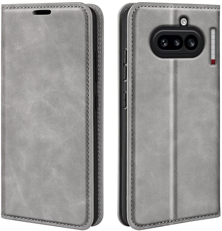 MobyDefend Hoesje - Geschikt voor Nothing Phone (4a) - Luxe Wallet Bookcase (Magnetische Sluiting) - Grijs
