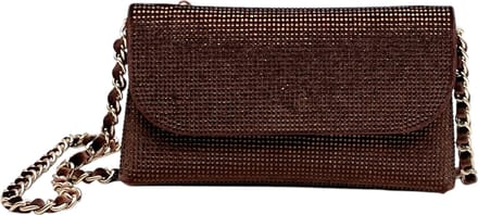 Flora & Co - clutch - avondtasje bling bling - handtas feestdagen - bruin
