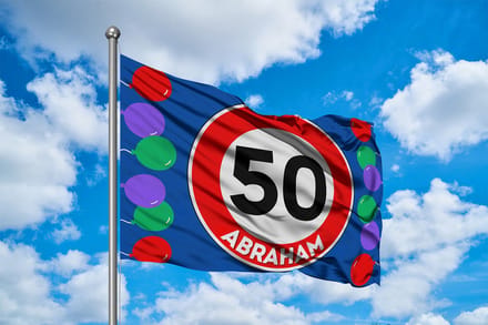 Abraham 50 Jaar Verjaardag Blauwe Versiering Vlag - 120x80cm