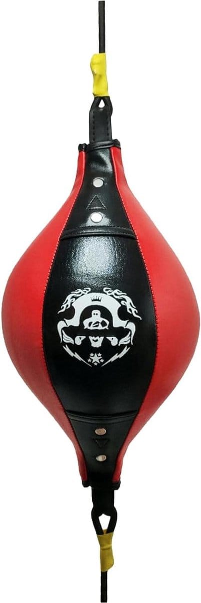 Boksbal - Trainingsapparaat - Fitness training - Diamantstructuur design - 38 x 18 cm - Zwart-rood