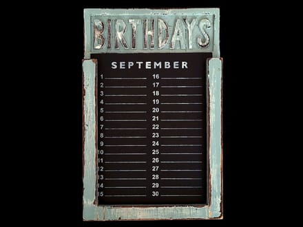 Verjaardagskalender 28x18cm zee blauw