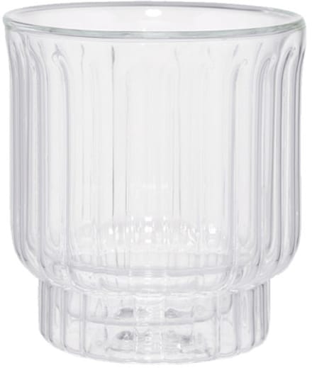 Dubbelwandig latte glas met groeven CHiATO, 300 ml – Transparant