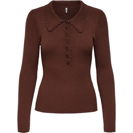Jacqueline de Yong Trui Jdyada L/s Collar Pullover Knt 15356186 Cherry Mahogany Dames Maat - L