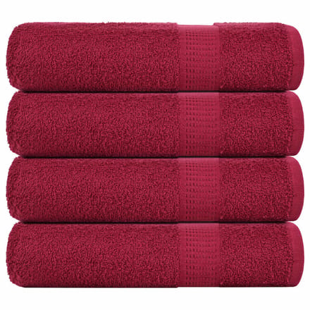 vidaXL - Douchehanddoeken - FROGN - 4 - st - 70x140 - cm - 360 - g/m² - bordeaux