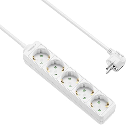 Stekkerdoos - 5-voudig - 10 meter - Wit - Allteq