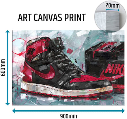 Sneaker canvas shoebox banned bred 90x60 cm