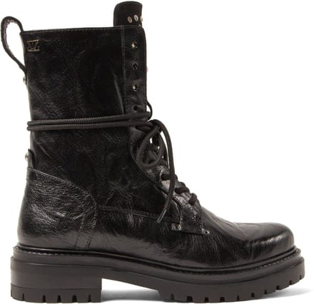 Lazamani - Lex Dames Veterboots Leer Black - Maat 40