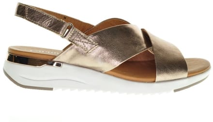 Caprice Taupe Metallic Trendy Kruis Dames Sandaal maat 37