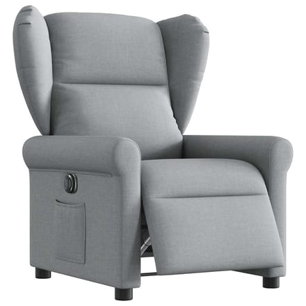 vidaXL - Fauteuil - elektrisch - verstelbaar - stof - lichtgrijs