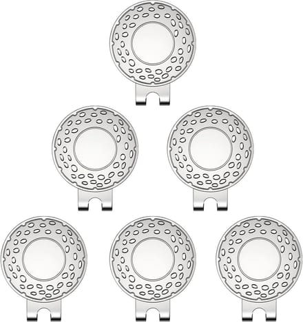Golf Hoed Clips - Golf Accessoires - Golf Training - Sterke Magneet - 6 Stuks - Zilverkleurig