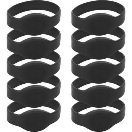 Bracelet RFID en Silicone, 125Khz, étanche IP68, carte d'identité, pour piscine, Sauna, 10 pièces noir