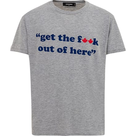 T-Shirt in katoen met afdruk 'Get the f**k.. ' Dsquared2