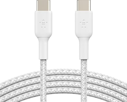 Belkin BoostCharge - Gevlochten USB-C/USB-C kabel - 1 meter - Wit - Duo pack