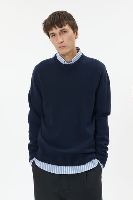 Gebreide pullover van lamswol met ronde hals