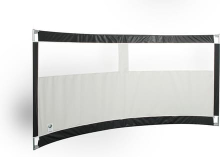 Gebogen windscherm ESVO Mistral 300 met 2 smalle ramen PVC