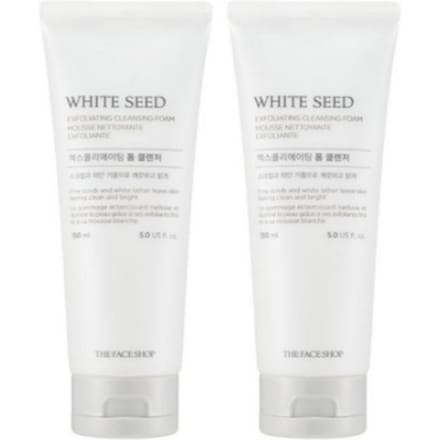 THE FACE SHOP Nettoyant Moussant Exfoliant White Seed 150ml x 2 pièces Ensemble white