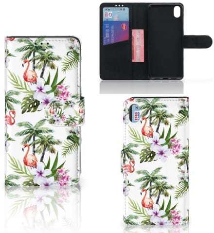 Xiaomi Redmi 7A Telefoonhoesje met Pasjes Flamingo Palms