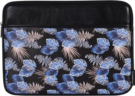 Laptophoes 13 Inch PU – Laptop Sleeve – Ocean Leaf Zwart