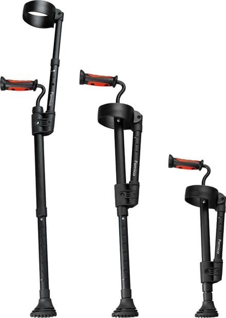 e-Ability Reiskruk – Dubbel Inschuifbare Elleboogkruk - Zwart / Rood - Per Stuk