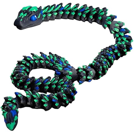 Oeil Simulée Imprimé 3D Serpent Serpent Scintillant Bébé Imprimé 3D Diceratops Serpent Laser Rotatif Articulé 3D Jouets Serpent black