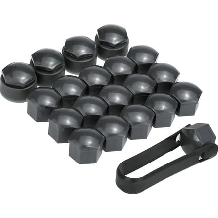 Set van 16+4 stuks universele 17mm auto wielmoer bout afdekkingen vergrendelingskappen black
