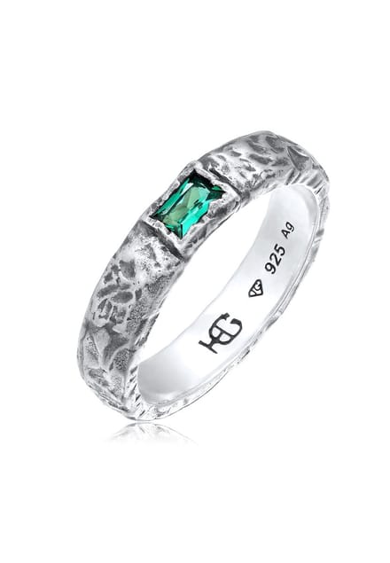 Haze & Glory - Ring - Synthetischer Smaragd Grün 925 Sterling Silber - Envy - Heren