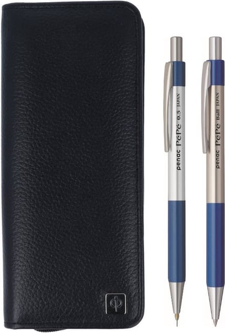 Penac Set - Vulpotlood - Balpen - Blauw - Metaal - Luxe Editie - Etui