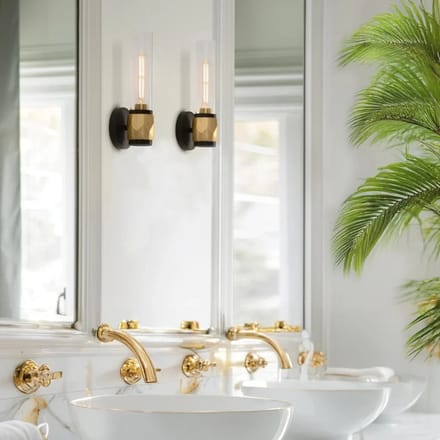 Hinkley LED Wandlamp Ellison | 1X E27 Max 40W | Black with Heritage Brass