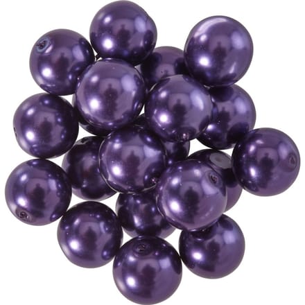 Glazen waskralen, Ø 10 mm, 20 stuks - Paars