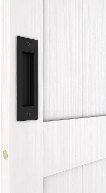 Vente-unique Schuifdeur met klamplaagsysteem in hout en MDF - Wit - H205 x L93 cm - NEFARA