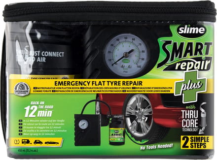 Slime 50138-51 Smart Repair Plus Kit - Noodreparatie bij een lekke band - Dicht een lek van maximaal 6 mm - Reparatie in 12 Min. - 450 ml Afdichtmiddel & inflator - Voor auto’s & andere voertuigen