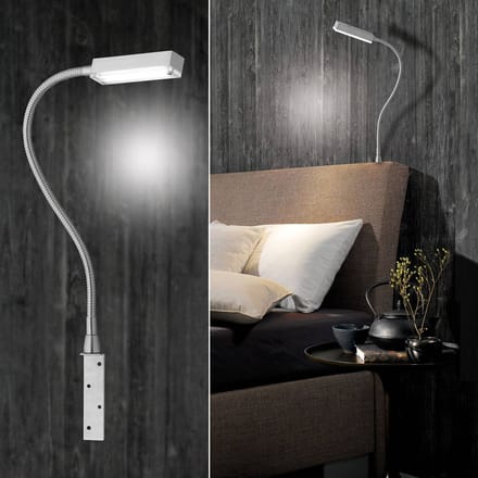 Fischer & Honsel Raix - Moderne nachtlamp met flexibele arm - 3000K - LED 5W - Zilver