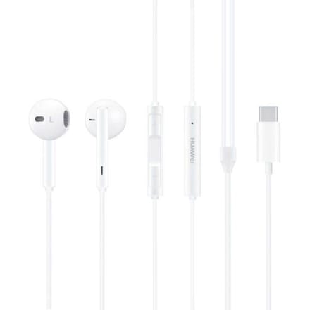 HUAWEI CM33 Mobiele telefoon In Ear headset Kabel Wit Volumeregeling