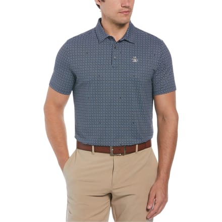 Original Penguin Geometrisch golfpoloshirt voor heren (Kaviaar)