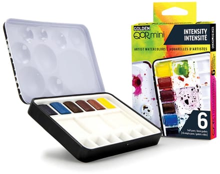 Golden QOR mini - Aquarelverf - Intense Kleuren - 6 Napjes - Pocketbox