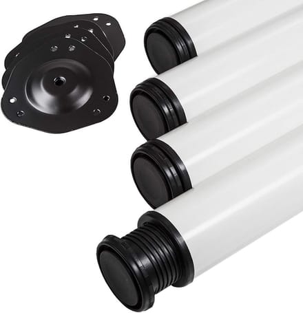 Set van 4 Sterke Tafelpoten 71 cm In Hoogte Verstelbaar Wit Staal