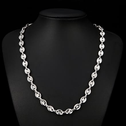 Stalen Ketting - Schakelketting - Koffieboon - Halsketting - 7mm/60cm