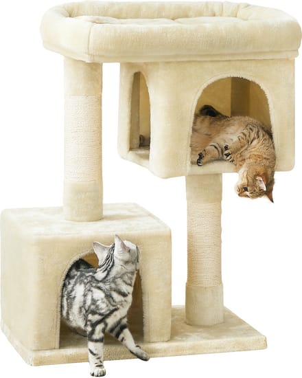 Feandrea - Krabpaal - Kattenboom - Voor Katten - Grote Platform - 2 Schuilplaatsen - Krabpalen