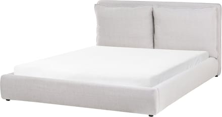 BAJONNA - Tweepersoonsbed - Lichtgrijs - 160 x 200 cm - Polyester