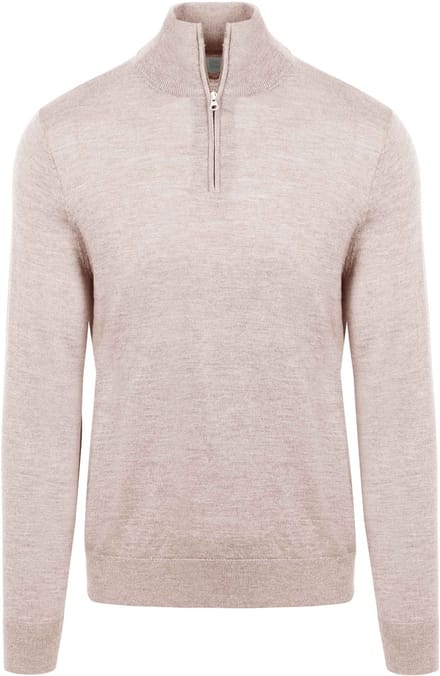King Essentials The Michael Half Zip Pull Merino Greige - Maat M - Heren - Pullovers