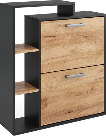 Vicco Orlando Schoenklaprek – 24.5 x 90 cm 2 compartimenten Eik goud/antraciet