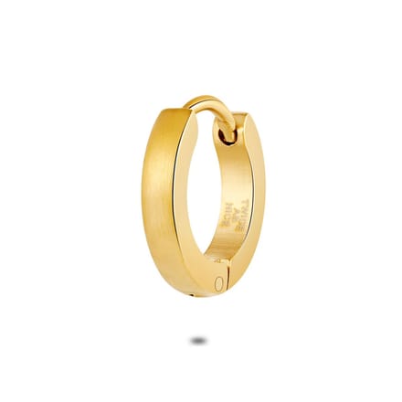Twice As Nice Oorbel per stuk in goudkleurig edelstaal, oorring, mat, 2 mm