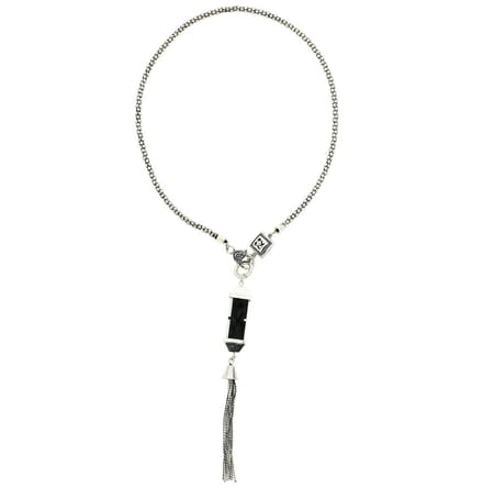 Behave Ketting met hanger zwart en wit